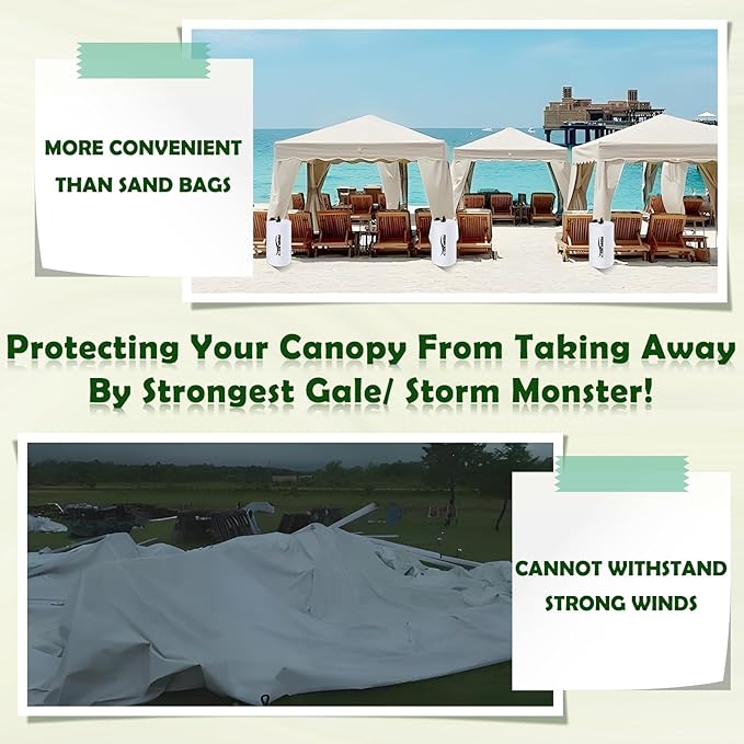 Canopy Water Weight Bag,440 LBS Heavy Duty Tent Weights Set of 8 Leg Weights for Pop Up Canopy,Tent,Gazebo,Carport,White