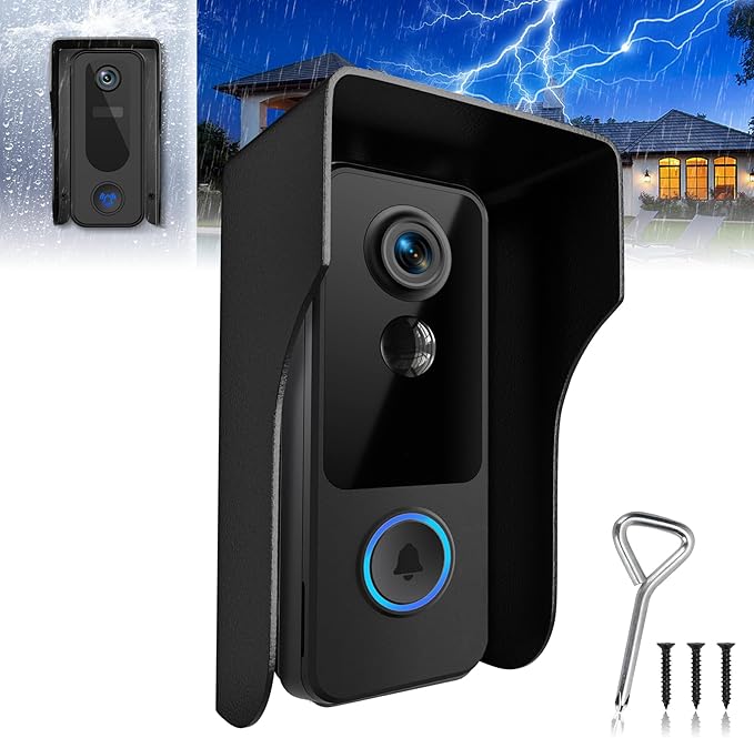 Doorbell Rain Cover,Ring Doorbell Cover,Waterproof Doorbell Anti-Glare Cover,Doorbell Rain Shield/Protector/Plate/Guard,Suitable for Access Control Keypad，Fingerprint Lock，Outdoor Keypad (5.8*2.6IN)