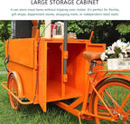 Mobile Vending Bicycle Cart, Food Display Stand with Parasol, Large Storage Space, Perfect for Shopping Malls, Events, Streets(White)