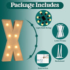 Marquee Letters 3 Feet Tall, 3FT Large Light up Letters X, Big Sign X with Warm White Light for 15th XV Birthday Wedding Proposal Engagement Graduation Party Backdrop Decorations