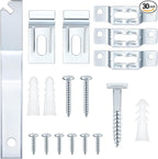 30 Set Frame Lock Security Hanging Kits T-Screw Security Artwork Picture Hangers with T-Head Screws and 1 Hanging Clamp Wrenches for Museums Art Galleries Hotels, Supports up to 15 Pounds