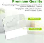 200 Pcs Hang Tabs, Clear Self-Adhesive Hanging Tabs, Heavy Duty Adhesive Hang Tags, Plastic Hang Tags with Slot Hole, Hanging Product Tags for Retail Display, 1.77x1.37 Inches