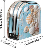 Collapsible Picnic Basket with Handle, Shopping Basket Aluminum Frame, Grocery Basket Tote for Women, Farmers Market Basket, Harvest Baskets Camping Travel Portable Beach Bag (Sea Shells Starfish)
