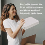 MEBRUDY 12x9x2 Inches Shipping Boxes Pack of 25, White Corrugated Cardboard Box for Mailing Packing Literature Mailer
