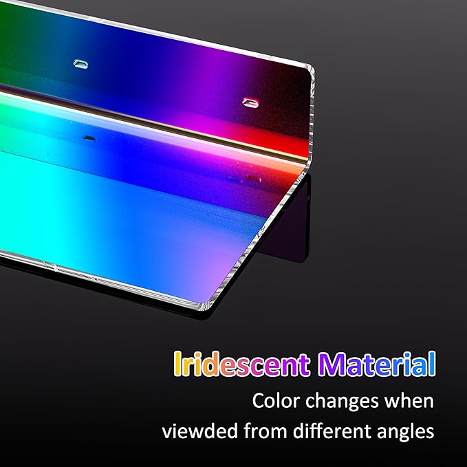 2 Pack Iridescent Acrylic Floating Shelves 15 Inches, Wall Hanging Bathroom Shelves, Wall Storage Shelf for Kitchen, Dining Room, Living Room, Bedroom, Bathroom, Retail, Supermarket