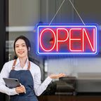 22" X 11" Led Neon Open Signs for Business, Large Open Signs, Plug In Electric Light Up with ON/OFF Switch, Ultra Bright Open Sign for Bar Salon Coffee Stores Club Hotel