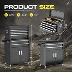 8-Drawer Rolling Tool Chest with Lock, Detachable Tool Cabinet Cart with Wheels, High-Capacity Mechanic Tool Organizer for Garage Workshop Warehouse Storage