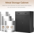 Metal Storage Cabinet, 36 Inch Tall Metal Storage Cabinet with Doors and Shelves, Pantry Cabinets with Drawer for Kitchen Storage, Garage Cabinet for Living, Dining Room, Assemble Required.