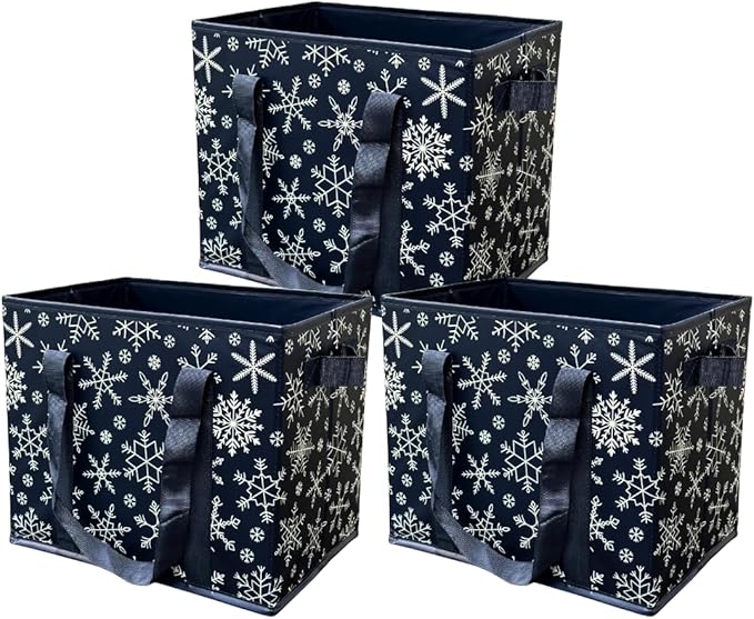 DURASACK Grocery Tote 3-Pack All-Purpose Collapsible Totes with Handles Kitchen Reusable Grocery Bags
