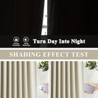 Vision Home Sand Pinch Pleated Full Blackout Curtains Linen Blended Room Darkening Window Curtains 108 inch for Living Room Bedroom Thermal Insulated Pinch Pleat Drapes with Hooks 40" Wx108 Lx2