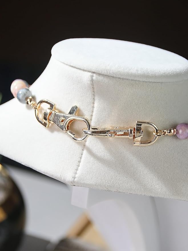 Necklace Display Stand for Selling, Necklace Holder Organizer, Jewelry Display for Vendors,Velvet Chain Jewelry Bust Holder Organizer (6, Beige)