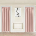JIUZHEN 80 Inch Length Door Curtains for Doorway Privacy Insulated Blackout Curtains with Tiebacks Rod Pocket Room Divider Curtain Cover for Bedroom Closet Door, Set of 2, 42 x 80 Inch, Blush Pink