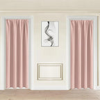JIUZHEN 80 Inch Length Door Curtains for Doorway Privacy Insulated Blackout Curtains with Tiebacks Rod Pocket Room Divider Curtain Cover for Bedroom Closet Door, Set of 2, 42 x 80 Inch, Blush Pink