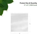 2 x 2 Inch Resealable Plastic Bags 1000 Pack — Clear Reclosable Mini Bags with Zipper Seal for Jewelry, Beads, Small Parts, Crafts, Hardware