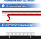 Cable Duct Management Raceway Kit, 62.8" (4 x 15.7) Server Rack Cable Management, Cable Management for Hide Network HDMI VGA Cable, Open Slot Cable Track Desk Wire Channel, Cable Raceway White 4 Pack