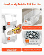 VEVOR Plastic Stackable Storage Bins, 14.8 x 8.5 x 7.1 inch (6 Pack), Plastic Containers for Organizing & Storage Bins for Closet, Garage, Small Parts, Office Supplies, Other Accessories, Transparent