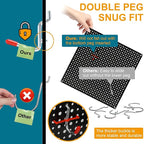 1/4 Inch Extra Thick Pegboard Hooks,Only Suitable for 1/4" Pegboard Board,Metal Pegboard Hooks for Hanging Storage (60pcs L Hook, Black)