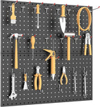 WALMANN Metal Pegboard Panels for Wall Garage Tools Storage Pegboard for Garage, Workbench, Modular Peg Board Tool Organizer Board(Pack of 2, Black)