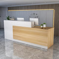 Reception Counter Desk With Lockable Drawers, Modern Retail Front Desk, Home Office Wooden Computer Table for Checkout Office/Beauty Salon/Lobby