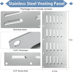 4 Pack Stainless Steel Venting Panel for Grill Accessory Stainless Steel Vent Cover Grill Vent for Masonry Fire Pits Outdoor Kitchen Vent, 15" by 6-1/2"