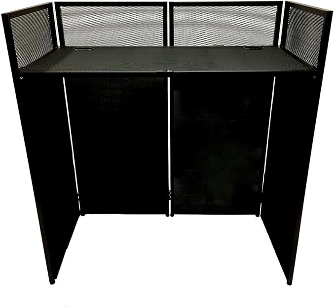 DJ Event Facade White/Black Scrim Metal Frame Booth + 20" x 40" Flat Table Top Includes Both White and Black Panels + Carrying Cases!