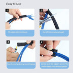 CrocSee 25ft - 3/8 inch Braided Cable Management Sleeve Cord Protector - Self-Wrapping Split Wire Loom for TV/Computer/Home Theater/Engine Bay - Black