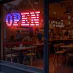 30"x10" Large LED Open Sign for Business - Unique Design super Bright Open Signs With chain - High Visibility for Stores, Bar, Hotel, Retail Shops,Window, Salon, Restaurant, Office (American Flag, 30x10)