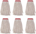 Commercial Heavy Duty Mop Heads Replacement for Rubbermaid: 6 Packs Industrial Wet Mop Head for Floor Cleaning - Cotton Looped-Open String Commercial Products Wet Refills