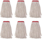 Commercial Heavy Duty Mop Heads Replacement for Rubbermaid: 6 Packs Industrial Wet Mop Head for Floor Cleaning - Cotton Looped-Open String Commercial Products Wet Refills