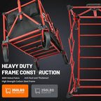 EchoSmile Collapsible Foldable Wagon Cart with 350lbs Weight Capacity, Heavy Duty Folding Utility Sport Wagon with Removeble Wheels for Camping,Grocery,Garden,Beach,Black&Red