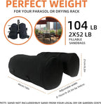 Umbrella Base Weight Sand Bags, 2 x 50 LBS Fillable Sand Bag for Umbrella Base, Cantilever Patio Umbrella, Trampoline, Outdoor Garden Backyard Furniture (Without Filler)
