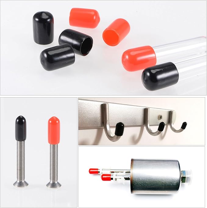 uxcell 20pcs Rubber End Caps 7mm ID Vinyl PVC Round Tube Bolt Cap Cover Screw Thread Protectors Clear