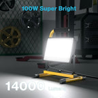 Olafus 60W LED Work Lights, 8400LM Portable Flood Light with Plug, 5000K Daylight, IP65 Waterproof Adjustable Job Site Lighting for Construction Site, Garage, Workshop, Jetty