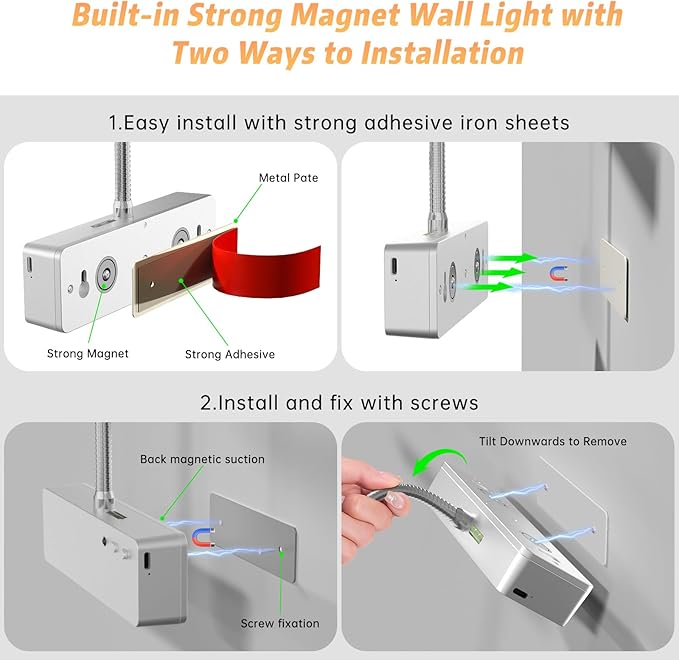 Lightbiz Picture Light, 15.35inch 5400mAh Rechargeable Picture Lights for Wall Battery Operated Wall Lights with Remote, 3 Colors Paintings Light Dimmable Art Light for Artwork, Gallery (Silver)
