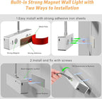 Lightbiz Picture Light, 15.35inch 5400mAh Rechargeable Picture Lights for Wall Battery Operated Wall Lights with Remote, 3 Colors Paintings Light Dimmable Art Light for Artwork, Gallery (Silver)