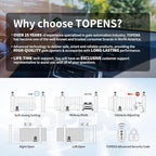 TOPENS CK1200 Automatic Sliding Gate Opener Chain Drive Electric Gate Motor for Heavy Driveway Slide Gate Up to 3400 Pounds, Security Gate Operator AC Powered with 20ft Roller Chain and Remote Control