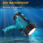 YIERBLUE Rechargeable Spotlight Flashlight with 1000000 High Lumen LED, IP67 Waterproof Long Running Spot Light searchlight, Impact Resistant Handheld Spotlight with Foldable Stand Red Lens