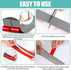 Floor Cord Cover Cavity 0.8"x0.37" Self Adhesive Cord Hider, 3.3FT Low Profile Cable Management, Extension Strip Protector for Wires, Prevent Cable Trips for Offices, Gyms, Exhibitions (Gray)