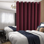 BGment Room Darkening Curtain for Sliding Glass Door, Extra Long Blackout Room Divider Curtain for Living Room 120 Inch Length, Doorways Privacy Window Curtain & Drape, Burgundy, 1 Panel, 100 Wide