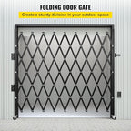 VEVOR Single Folding Security Gate, 7.25 ft H x 7.8 ft W Folding Door Gate, Steel Accordion Security Gate, Flexible Expanding Security Gate, 360° Rolling Barricade Gate, Scissor Gate/Door with Padlock