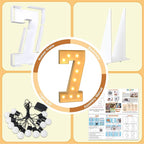 imprsv 4FT Marquee Numbers, Light Up Numbers 7 for 70th Birthday Decorations, Marquee Light up Letters Anniversary Party Decor, Pre-Cut Foam Board Kit