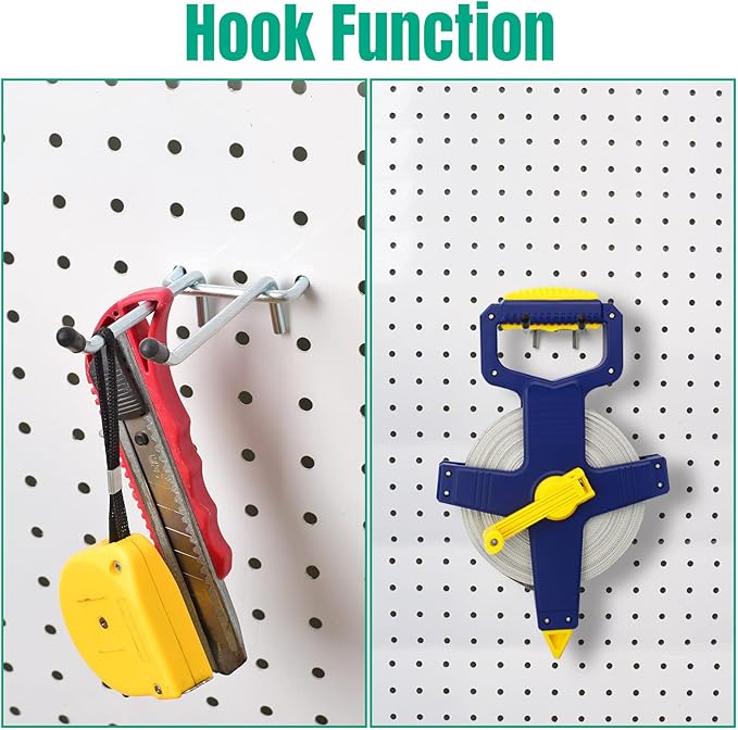 G.CORE 10 Pack Pegboard Hooks, Peg Board Tool Utility Hooks & Hangers Fit 1/4" Pegboards, Heavy Duty Metal Peg Board Shelving Hooks, Wall Organizers and Storage for Craft Room Garage Workbench Office