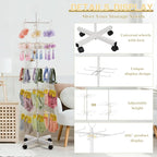 Retail Display Stand Rotating Display Rack 5 Tier Spinning Display Stand for Craft Shows, Jewelry, Keychain, Earring Adjustable Height Retail Display Racks (5-Tier White)