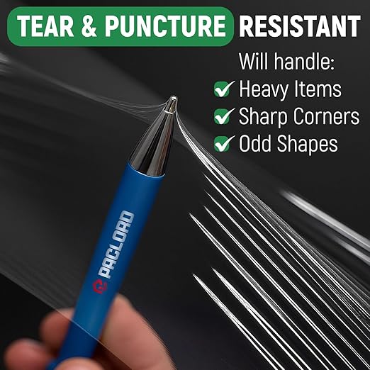 5" x 1000' Industrial Strength Mini Stretch Wrap with Extended Core Handles, Ready to Use Pack of 8 Clear Stretch Film Rolls, 80 Gauge, 500% Elongation - Shrink Wrap for Moving, Packing