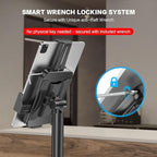 AboveTEK iPad Kiosk Floor Stand - Height Adjustable POS Tablet Floor Stand, 360° Swivel Universal Locking Holder for 7.9"-11" iPad/Air/Samsung - Anti-Theft Security Stand for Retail, Business