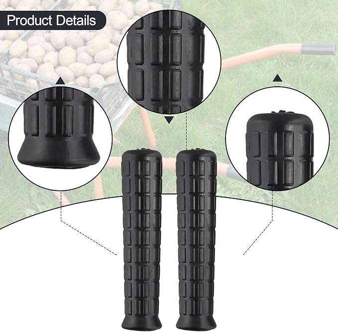 2Pcs Garden Wheelbarrow Handles Handle Grip Covers Weatherproof Anti Slip Handle Wraps for Trolley Carts Lawn Mowers Tractors