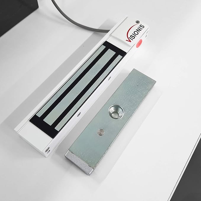 Visionis VS-VISML300LED-WH Indoor 300lbs White Electromagnetic Lock with LED Sensor for Door Access Control