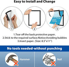 10Pack Magnetic Sign Holder 8.5 x 11, Self Adhesive Magnetic Frames for Wall, Magnetic Picture Frame Paper Holder for Fridge, Door, Window Magnetic Display Poster Frame Document Holder, Black