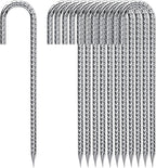 Ground Stakes 12 Inch, Yard Camping Stakes J Shaped 20 Pack Rebar Heavy Duty for Garden Dog Fence Inflatable Camping Chicken Coop Accessories