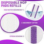 40 Counts Disposable Mop Pad Refills for Swiffer Wet Pads Refill, Replacement for Swiffer Wet Jet Pads Disposable Wet Jet Hardwood Floor Spray Mop Pads Refills, Thickness & Absorbent
